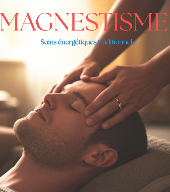 Séance de magnétisme - mains sur visage